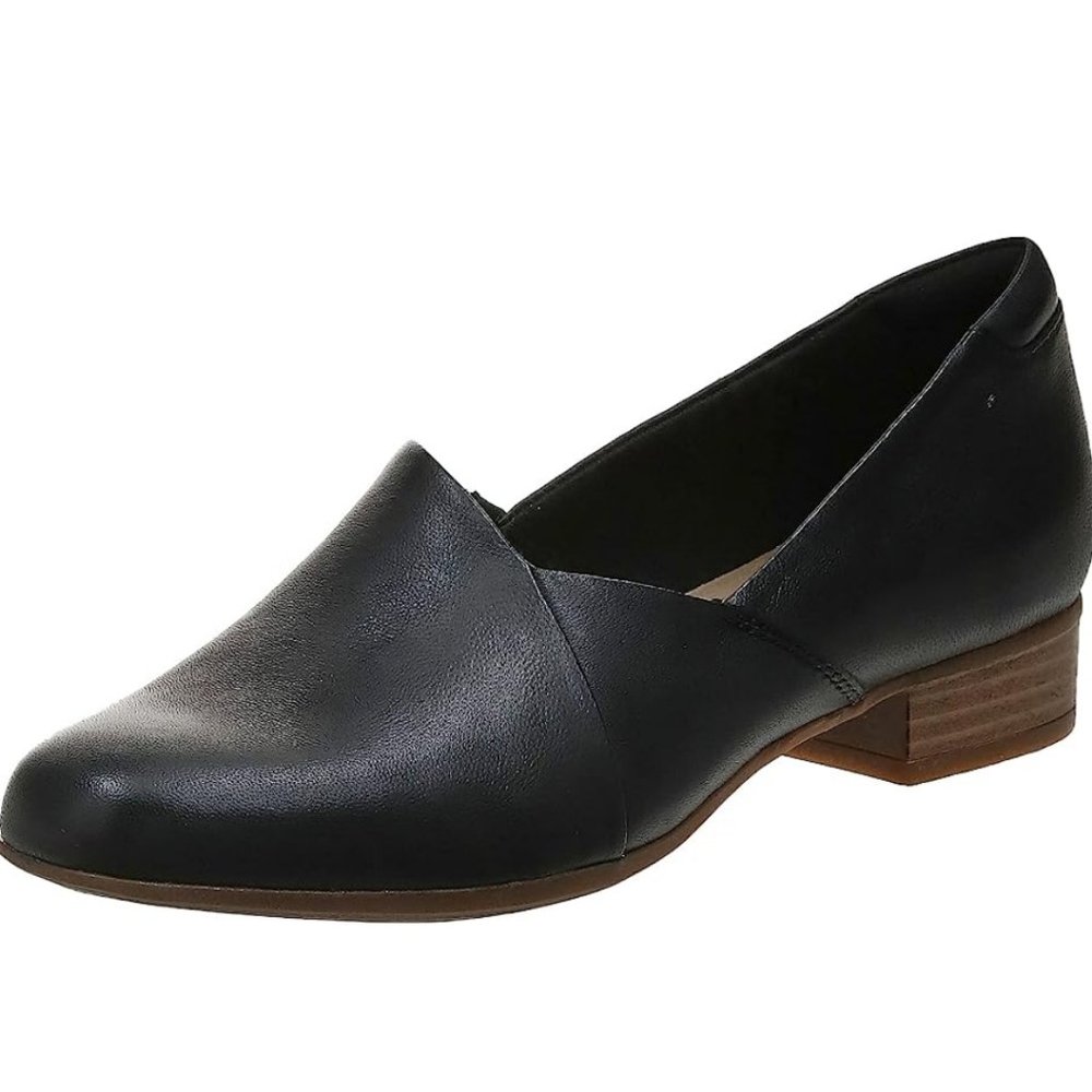 Black slip-on loafers